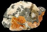 Cerussite Crystal with Bladed Barite on Galena - Morocco #82366-1